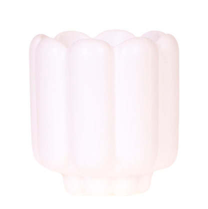 Cache-pot céramique mat - allure vintage - blanc