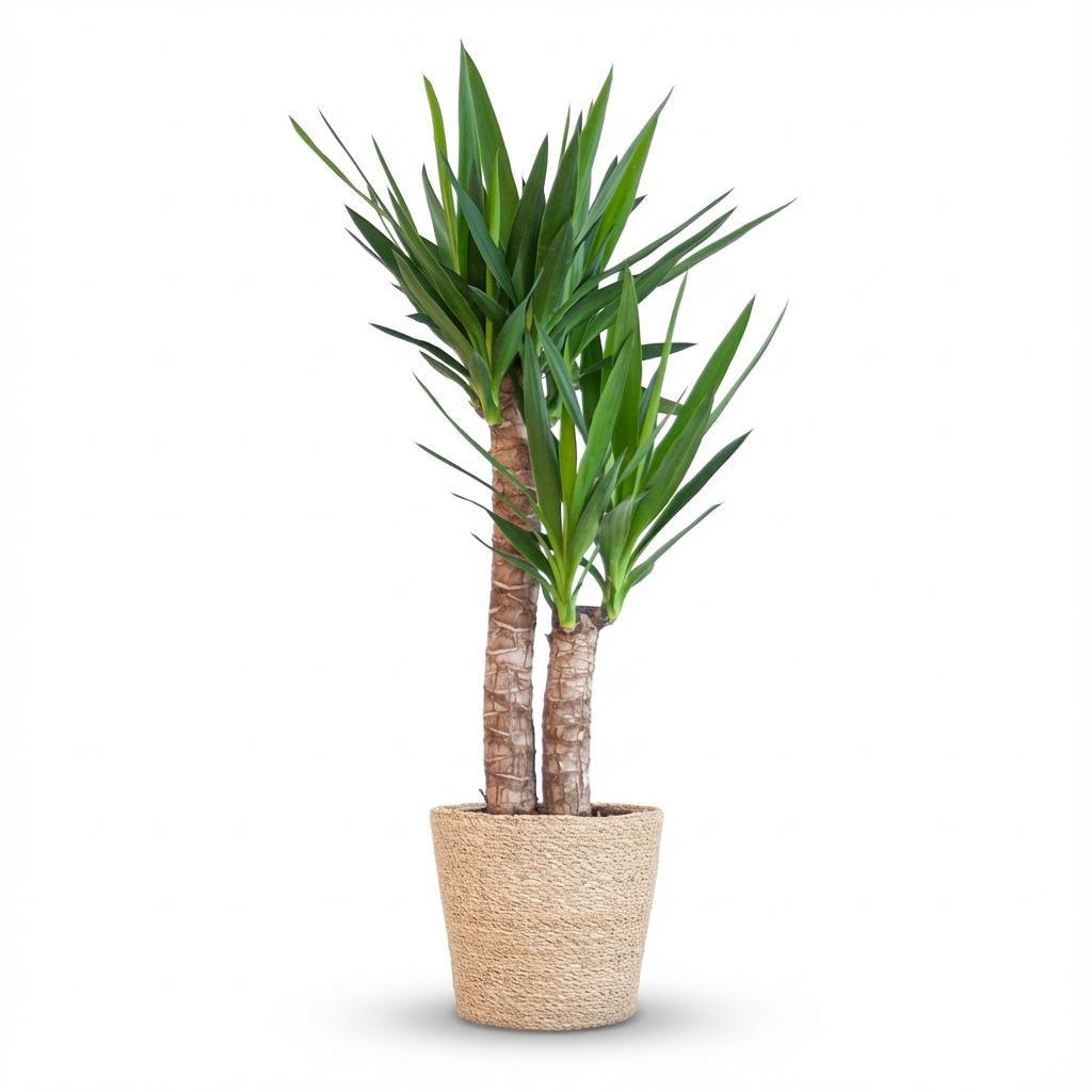 Yucca Elephantipes avec panier Zeegras naturel - 90cm - Ø21