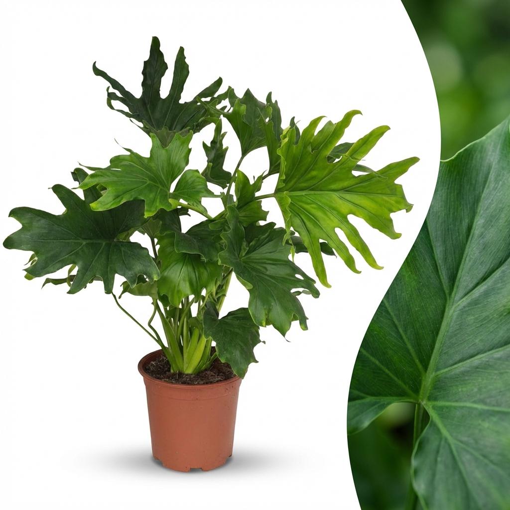 Plante d'intérieur - Philodendron - Philodendron Lickety split - Vert - Entretien facile - 1 Plante - Pot 19cm - Hauteur 70cm