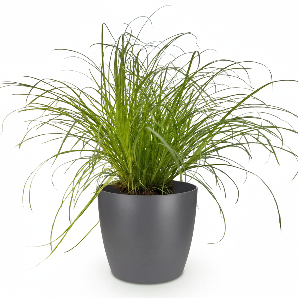 Plante d'intérieur - Cyperus alternifolius Zumula - Plante à chats - Plante amicale pour les animaux - Vert - 1 Plante - avec Pot Gris - Pot 12cm - Hauteur 20cm