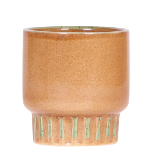 Cache-pot céramique bicolore - esprit rétro seventies