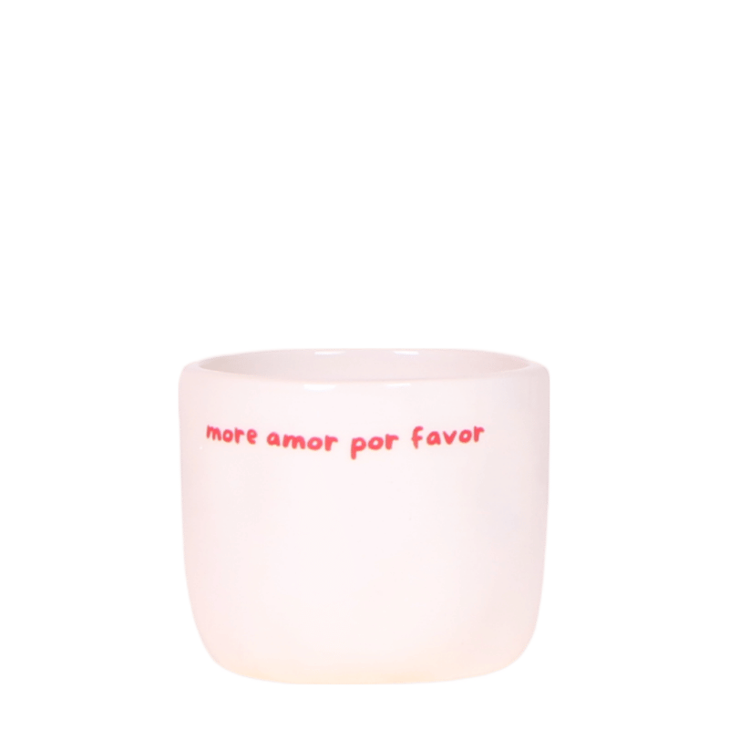 Cache-pot céramique « More Amor Por Favor » - un message d'amour à offrir - 6 cm