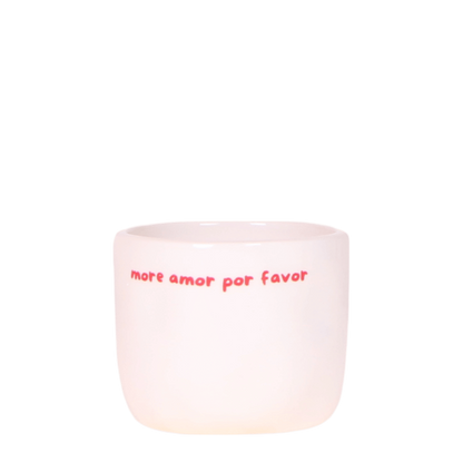 Cache-pot céramique « More Amor Por Favor » - un message d'amour à offrir - 6 cm
