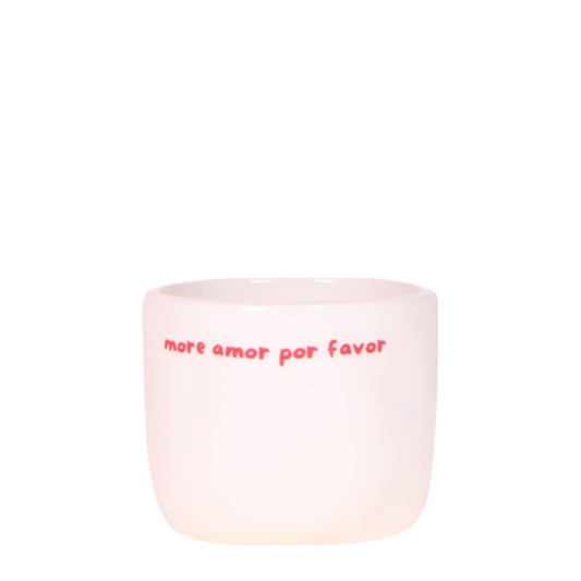 Cache-pot céramique « More Amor Por Favor » - un message d'amour à offrir - 6 cm