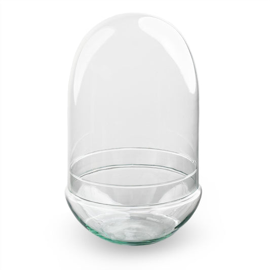 Terrarium en forme d'œuf en verre recyclé avec cloche en verre, bocal fermé à planter, 2 tailles