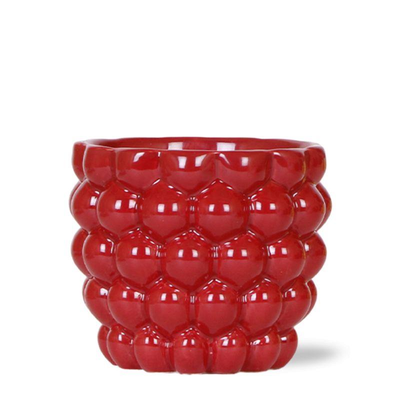 Cache-pot céramique rouge - touche gourmande et lumineuse