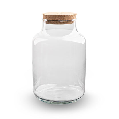 Bouteille terrarium à lait LED : Ø 21 cm, hauteur 30 cm, 9 L