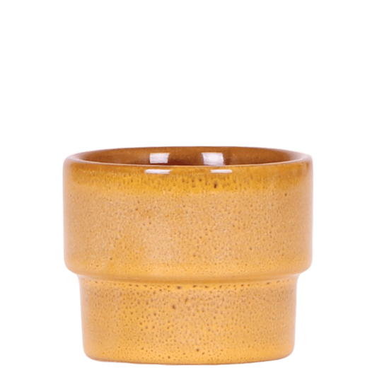 Cache-pot céramique émaillé moucheté - esprit seventies
