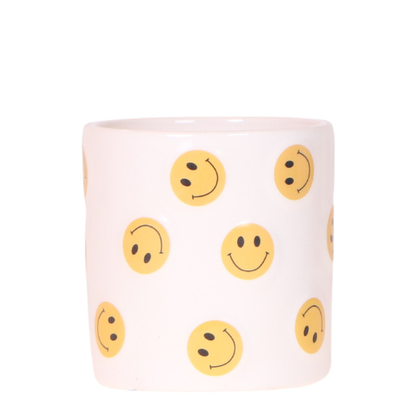 Cache-pot céramique Smiley - la touche fun de votre déco