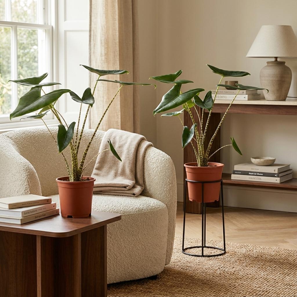 Alocasia Zebrina - 2 Pièces - Ø 21 cm - Hauteur: 70 - 75 cm
