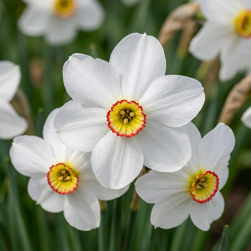 Narcisse des poètes (Narcissus) - floraison printanière