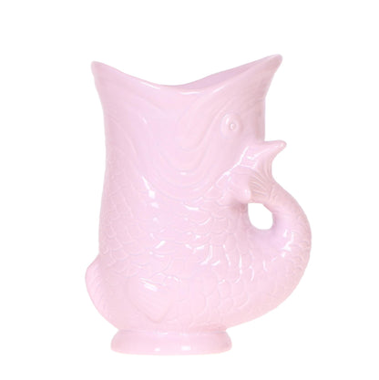 Cache-pot céramique forme poisson - touche ludique et marine - rose