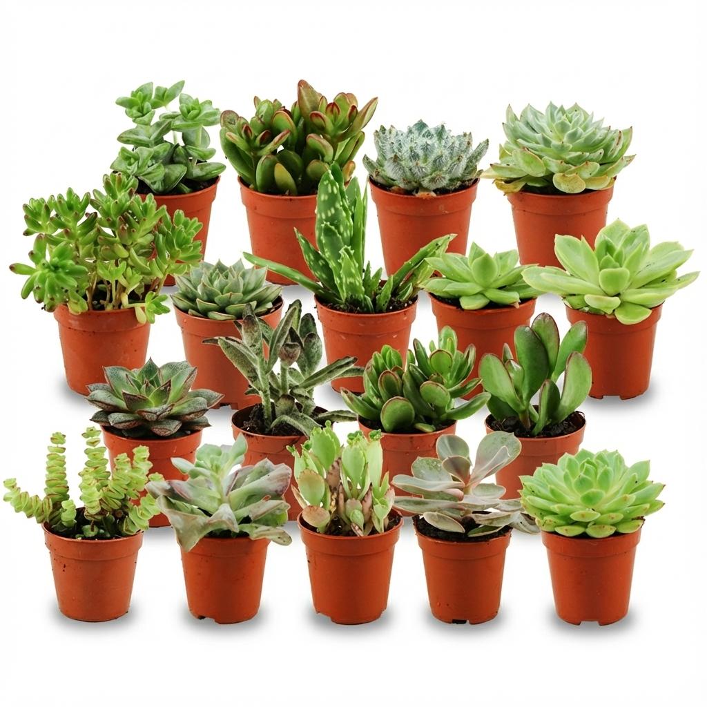 Mini Succulentes Mix plantes grasses d'intérieur en pot de 5 cm, assortiment de succulentes miniatures colorées