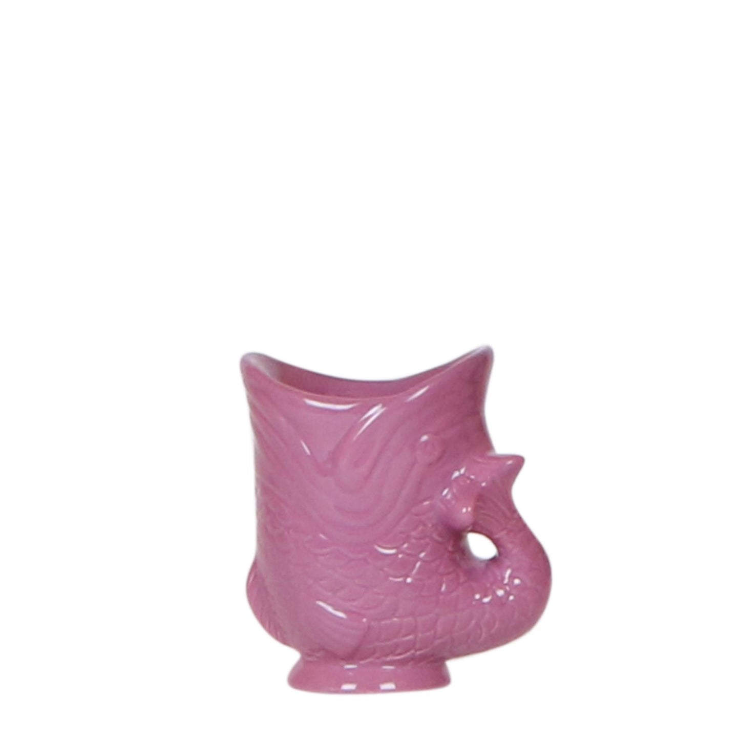 Cache-pot céramique forme poisson - touche ludique et marine - lilas