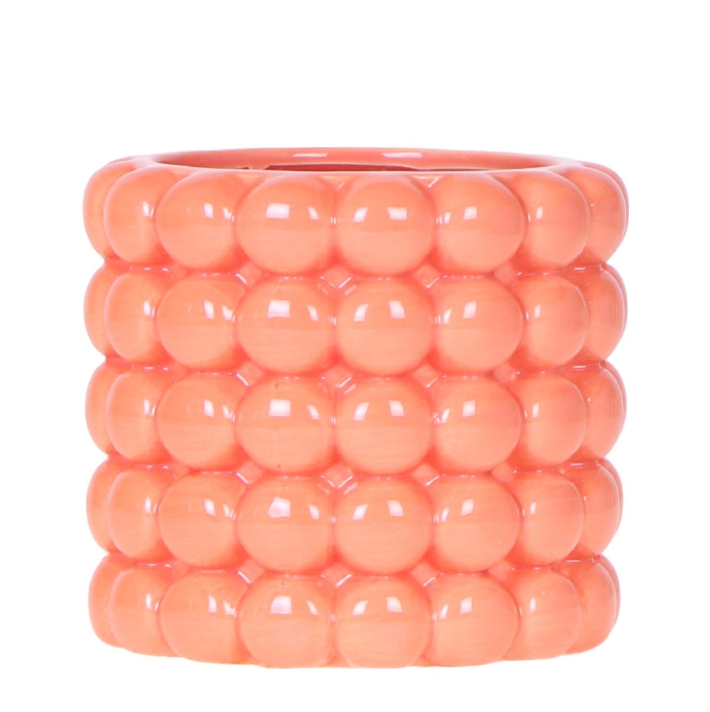 Cache-pot céramique - rondeurs colorées et gaies - orange