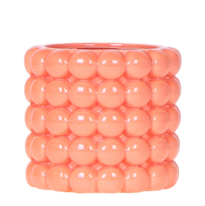 Cache-pot céramique - rondeurs colorées et gaies - orange