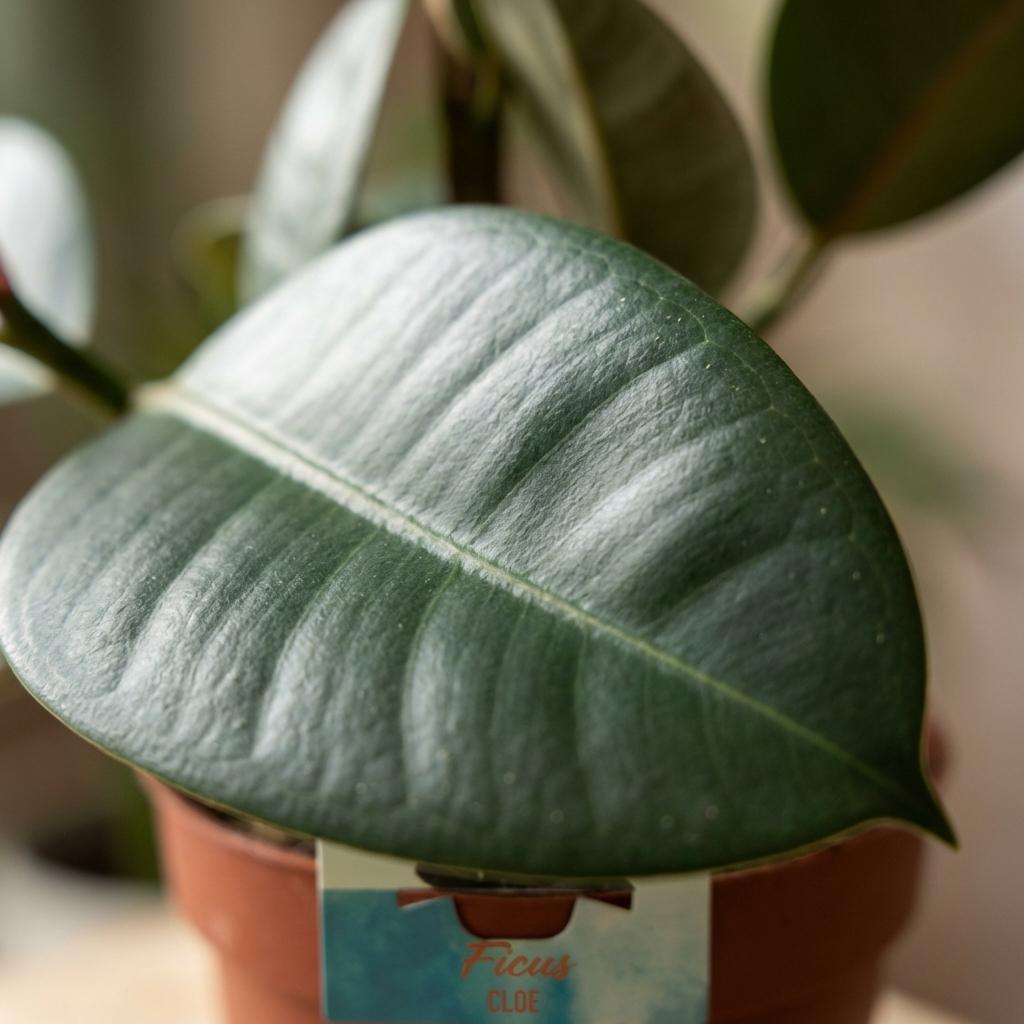 Plante d'intérieur - Caoutchouc - Ficus Elastica Cloe - Vert - Peu d'entretien - 1 Plante - Pot 19cm - Hauteur 65cm