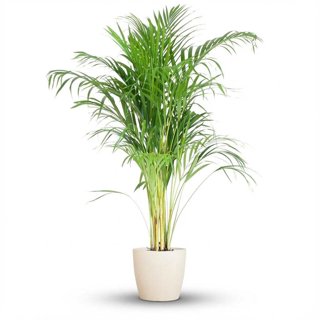 Areca Palm (Dypsis) avec Potter Blanc - 100cm - Ø21
