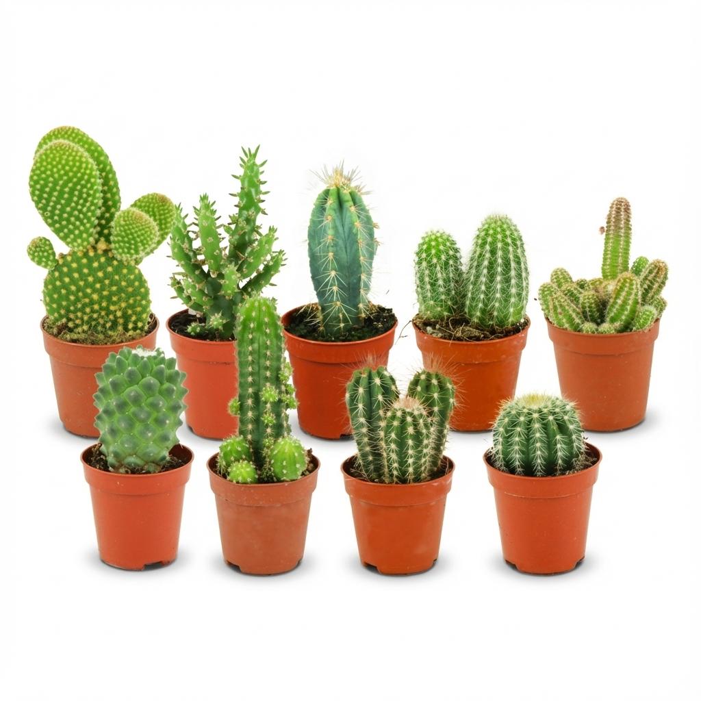 Mini set de cactus en pot de 5,5 cm, 9 plantes