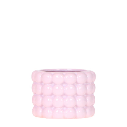 Cache-pot céramique - rondeurs colorées et gaies - rose