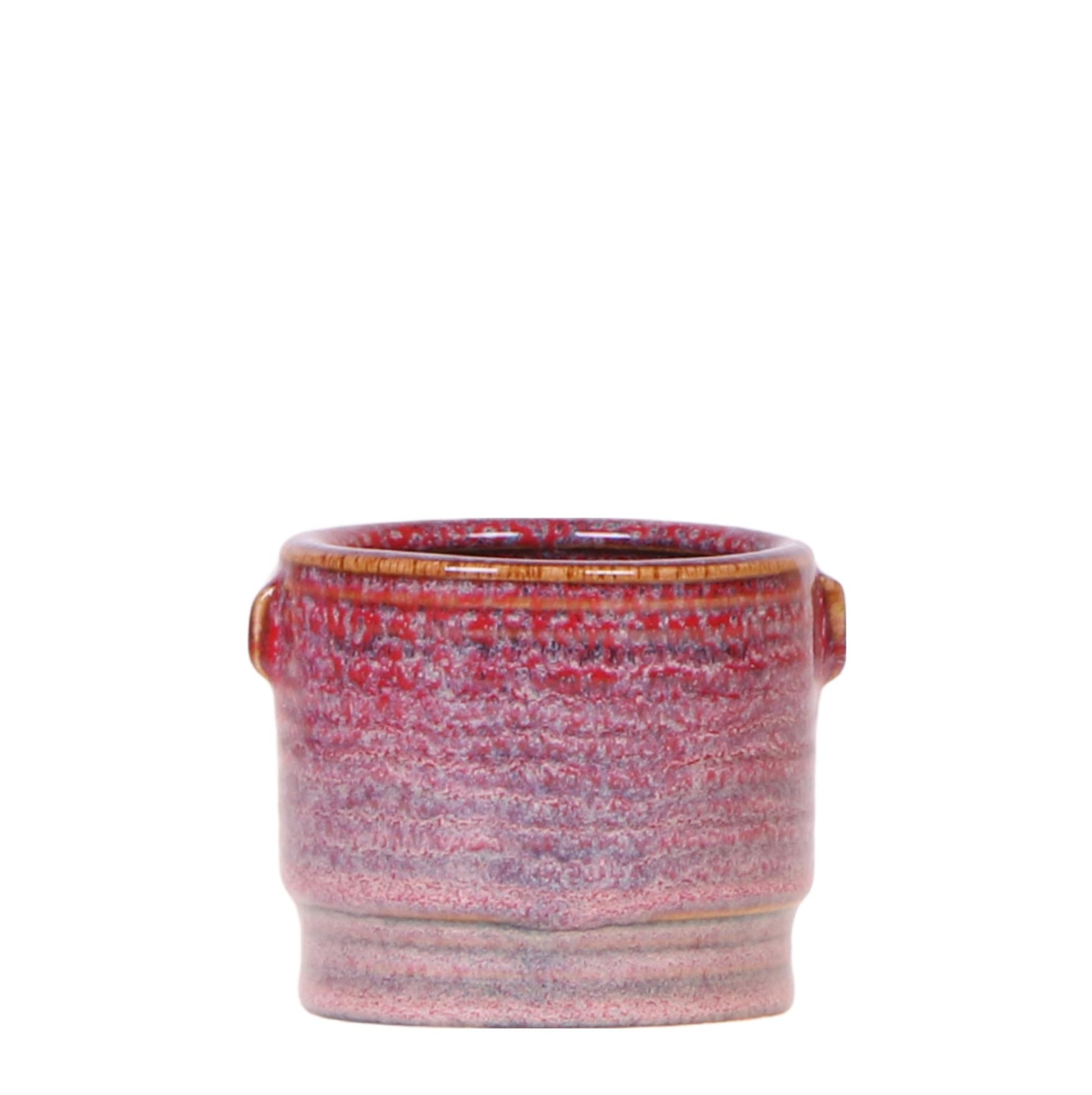 Cache-pot céramique émaillé - dégradé terracotta rétro