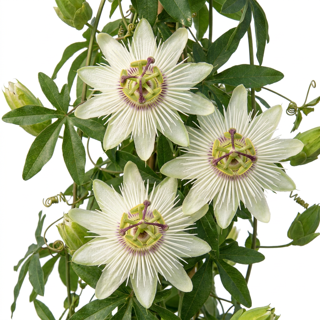 Passiflore 'Constance Elliott' (Passiflora caerulea) - grimpante fleurie exotique
