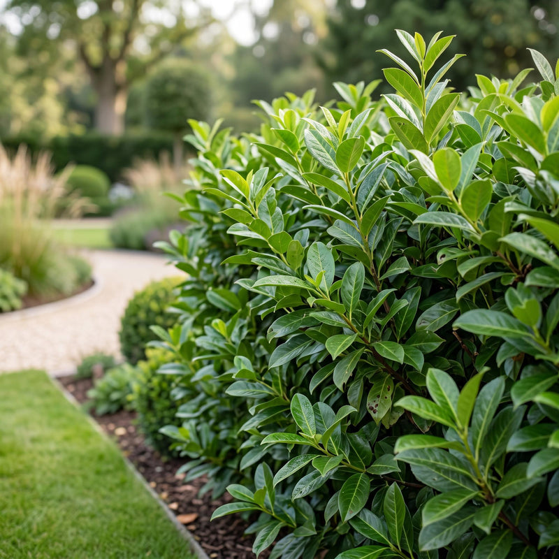 Laurier-cerise Novita (Prunus laurocerasus), plante de haie persistante, Pot 9 cm, Hauteur 25-35 cm